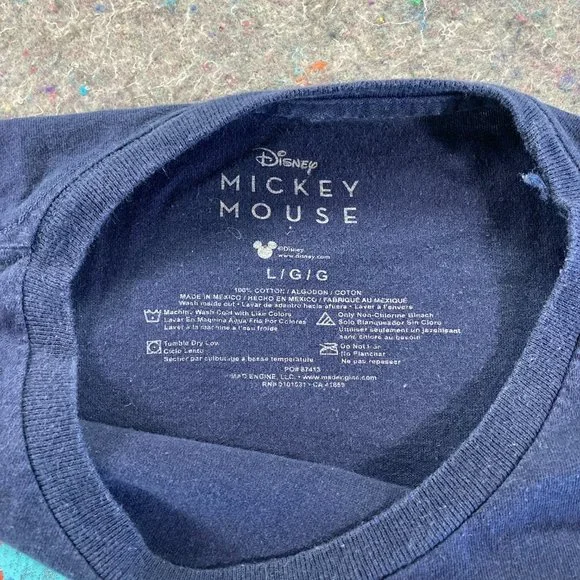 Disney Mickey Mouse Van Gogh's Starry Night Womens Navy Blue T-Shirt Size L - Picture 3 of 8